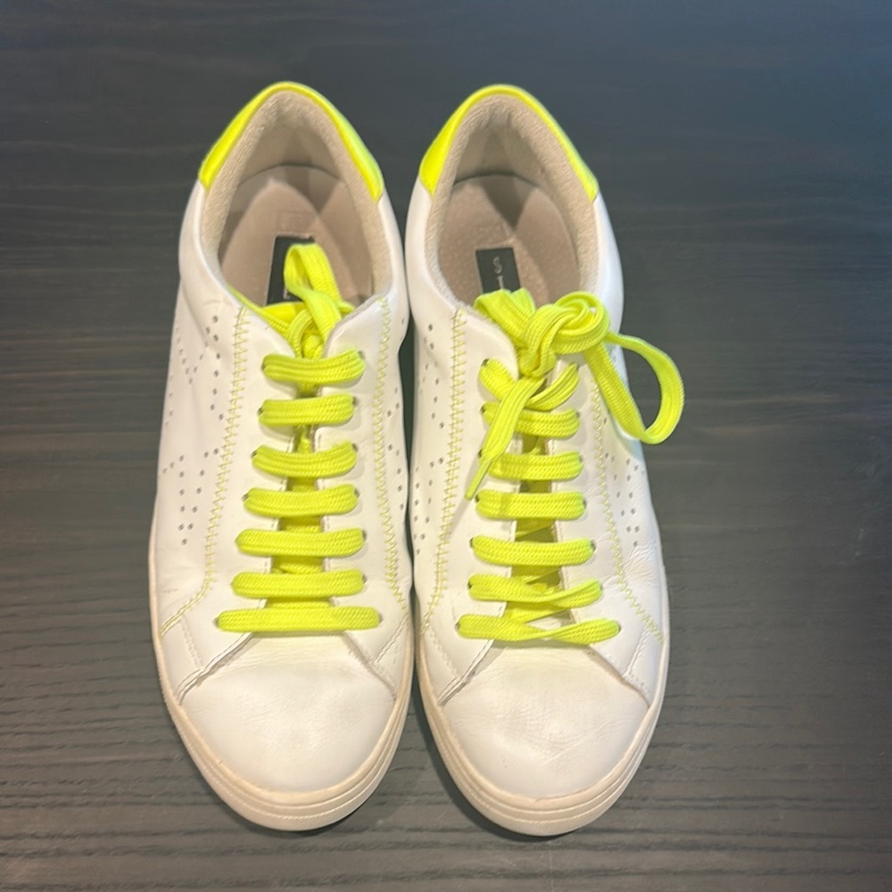 Steve Madden White and Neon yellow Women's Sneakers